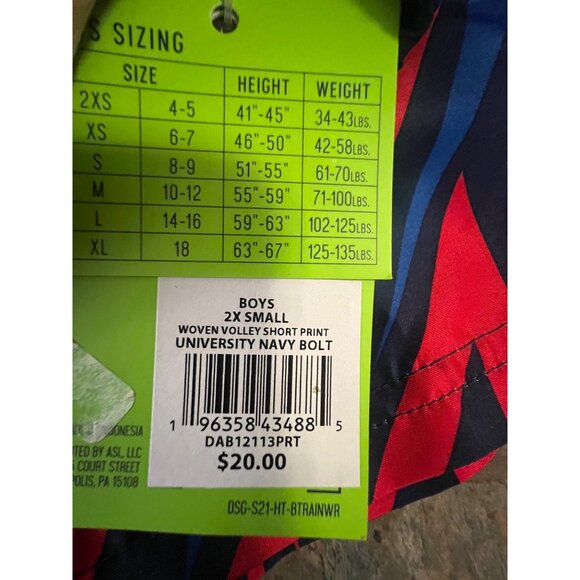 Boys XXS Navy Bolt‎ Woven Athletic Shorts Dri-Fit Elastic Waist DSG - Picture 5 of 9